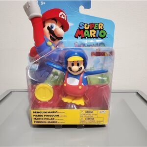 NIb World of Nintendo Super Mario Penguin Mario 4" Collectible Figure